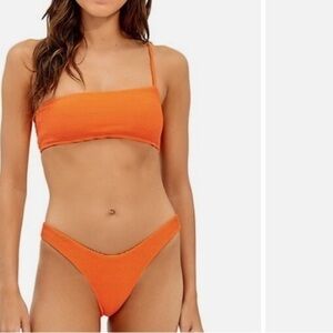 NWT Xhilaration Terry Textured Bralette Bikini Top & High leg cheeky Bottom 🍊
